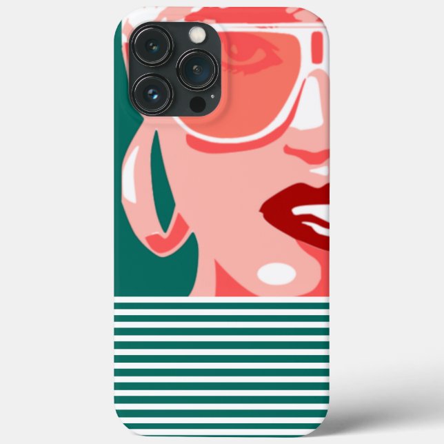 Pop Art Woman White Sunglasses Biting Red Lips Case-Mate iPhone Hülle (Rückseite)