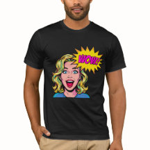 Pop Art Wow Girl Cyan Magenta Yellow Add Your Name