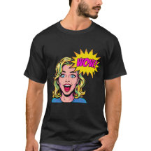 Pop Art Wow Girl Cyan Magenta Yellow Add Your Name