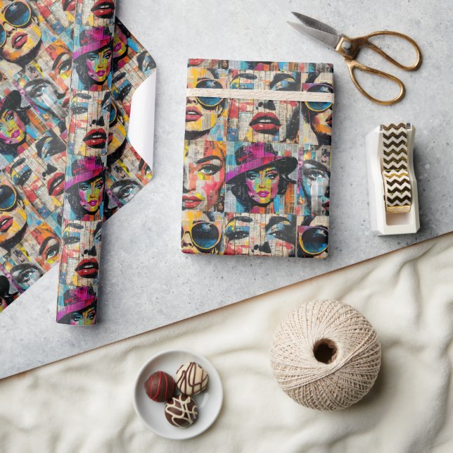 Pop Art Wrapping Paper Geschenkpapier (Kunsthandwerk)