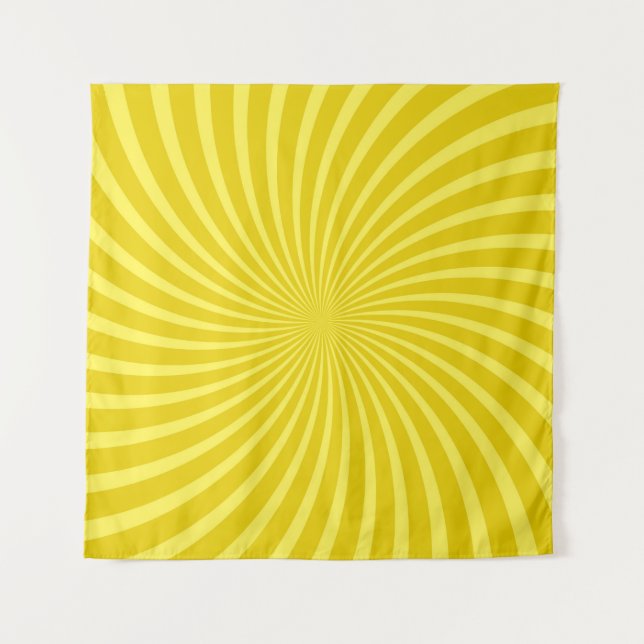 Pop art yellow background,  retro comic rays illus wandteppich (Vorderseite)