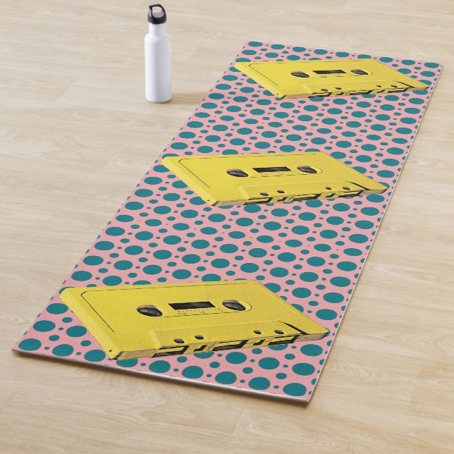 Pop Art Yellow Cassette Tape Yogamatte (Beispiel)