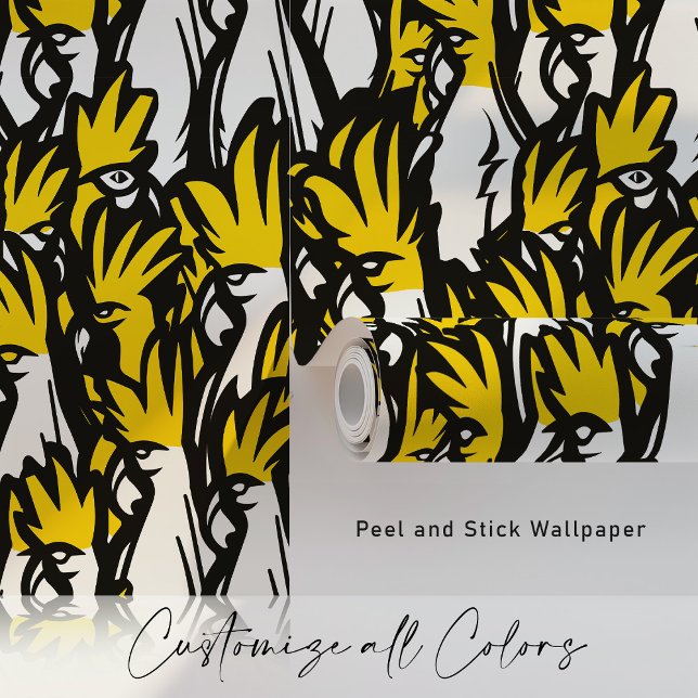 Pop Art Yellow Crested Cockatows Tapete (Von Creator hochgeladen)