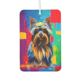 Pop Art Yorkie Dog Funky Air Freshener Autolufterfrischer