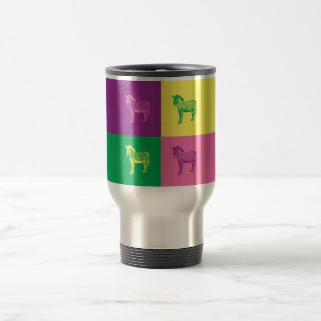 Pop Art Zebra Reisebecher (Mittel)