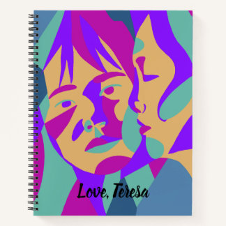 Pop Art | Zwei Frauen | Rumi Liebe Zitat Notizbuch