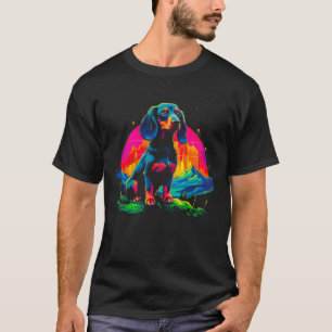 Pop-Artist Dachshund-Hund Berg 1 T-Shirt