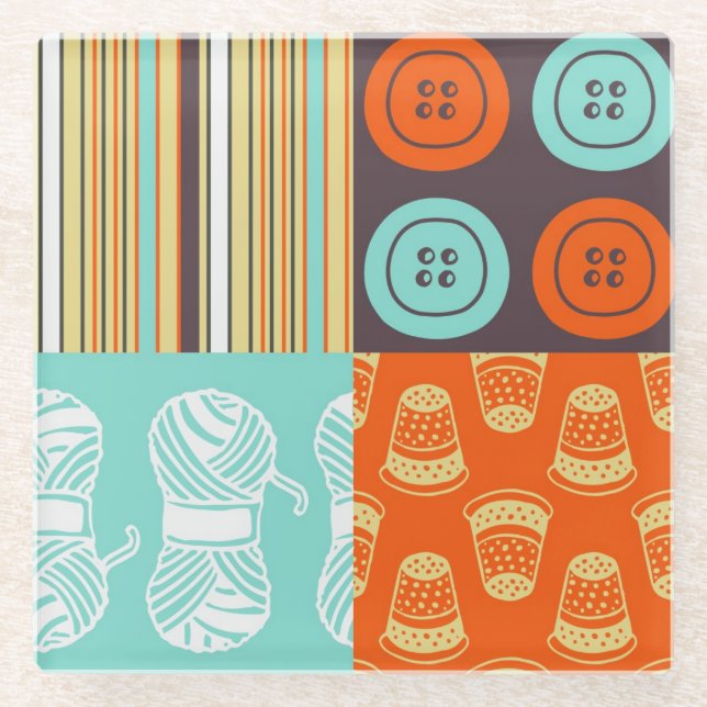 Pop-Artmuster - nähend Glasuntersetzer (Vorderseite)