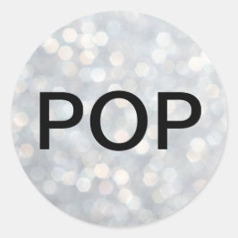 POP auf der Silver Champagner-Aufkleber Runder Aufkleber