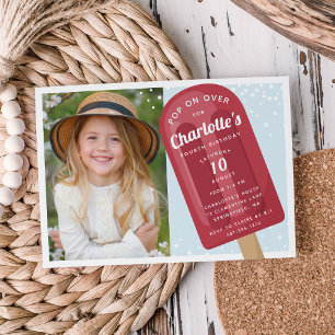 Pop auf Popsimic Summer Kindergeburtstag Party Einladung