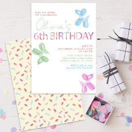 Pop auf über 6. Geburtstag Ballon einladen Einladung