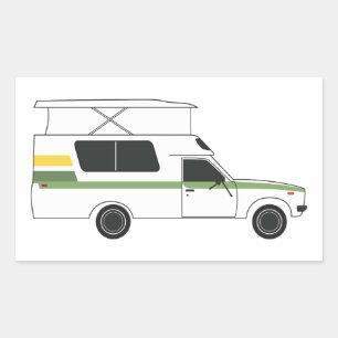Pop aufwärts Chinook Camper Retrolemon Limon Rechteckiger Aufkleber