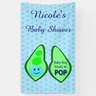 Pop Baby Boy Blue Pea Baby Dusche nach Maß Banner