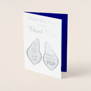 Pop Baby Boy Blue Pea Baby Dusche nach Maß Folienkarte