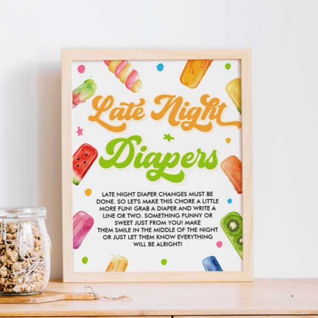 Pop Baby Dusche Spätnachtsdiapers Game Poster (Von Creator hochgeladen)