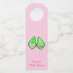 Pop Baby Girl Pink Pea Babydusche nach Maß Flaschenanhänger