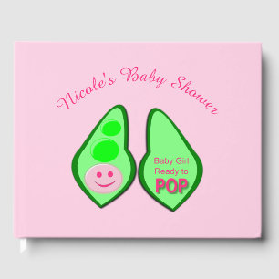 Pop Baby Girl Pink Pea Babydusche nach Maß Gästebuch