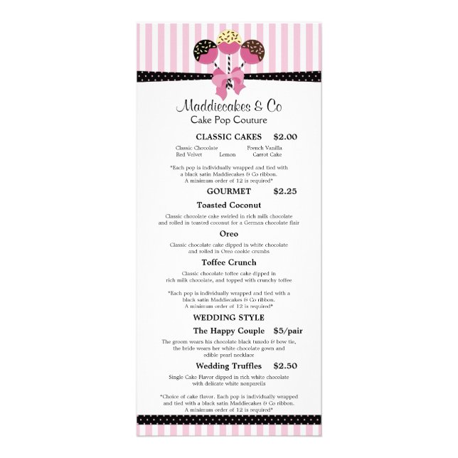 Pop backen nach Maß Werbekarte (Vorne)