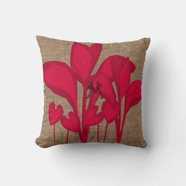 Pop Banana Foliage Rustikale Leinwand Kissen (Vorderseite)