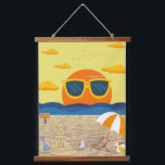 Pop Beach Art Tapastes Wandteppich Mit Holzrahmen<br><div class="desc">Holen Sie sich die Pop Beach Art Tapestes</div>