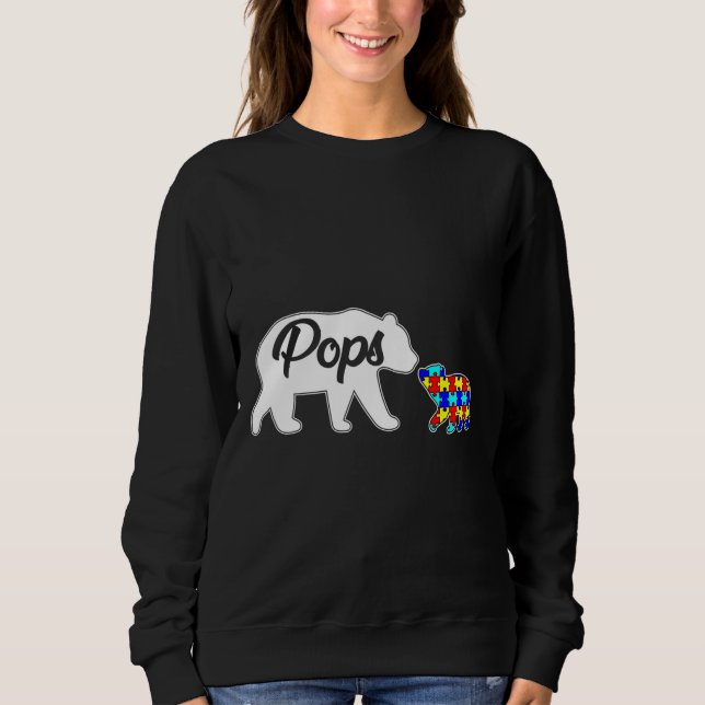 Pop Bear Autism Awareness Liebe Support Family Aut Sweatshirt (Vorderseite)