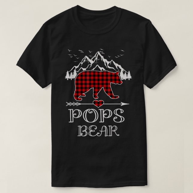 Pop Bear, Rot Buffalo Karierte Pop Bear Pajama T-Shirt (Design vorne)