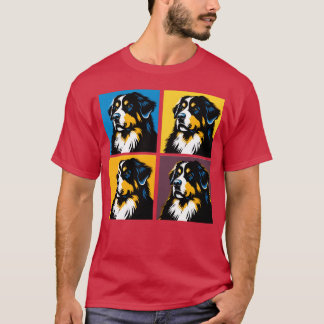 Pop Bernese Mountain Dog Portrait Junge Geschenk T-Shirt
