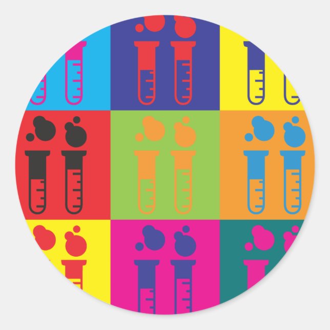Pop Biochemie Kunst Runder Aufkleber (Vorderseite)