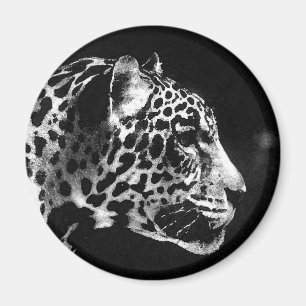 Pop Black & White Jaguar Magnet