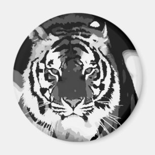 Pop Black & White Tiger Magnet