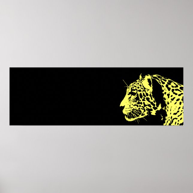 Pop Black & Yellow Jaguar Poster (Vorne)