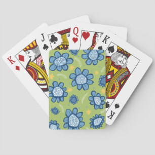 Pop Blume blaue Spielkarten