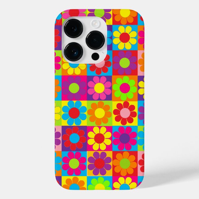 Pop Blume Power Quadrate Case-Mate iPhone Hülle (Rückseite)