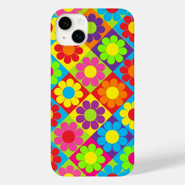 Pop Blume Power Quadrate Case-Mate iPhone Hülle (Rückseite)