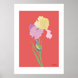 POP Botanical Art - Iris Poster