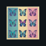 Pop Butterfly Art Holzdruck<br><div class="desc">Fügen Sie Ihrem Zuhause-Dekor eine Touch von Launen hinzu,  mit diesem Butterfly Pop Art Design. Dieses farbenfrohe und spielerische Design besticht durch eine Gruppe von Schmetterlingen in verschiedenen Blautönen,  lila und pink. Dieses Design ist perfekt für jeden Raum in Ihrer Zuhause und bringt Ihnen ein Lächeln ins Gesicht.</div>