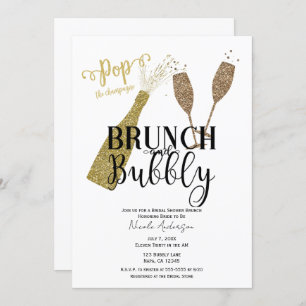 POP Champagne Brunch & Bubbly Brautparty Einladung