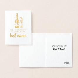 Pop Champagne - Vorschlag von Funny Bridesmaid Folienkarte