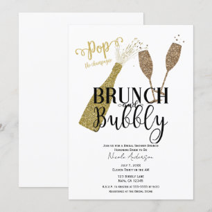 POP Champagner-Brunch und prickelnde Brautparty Einladung