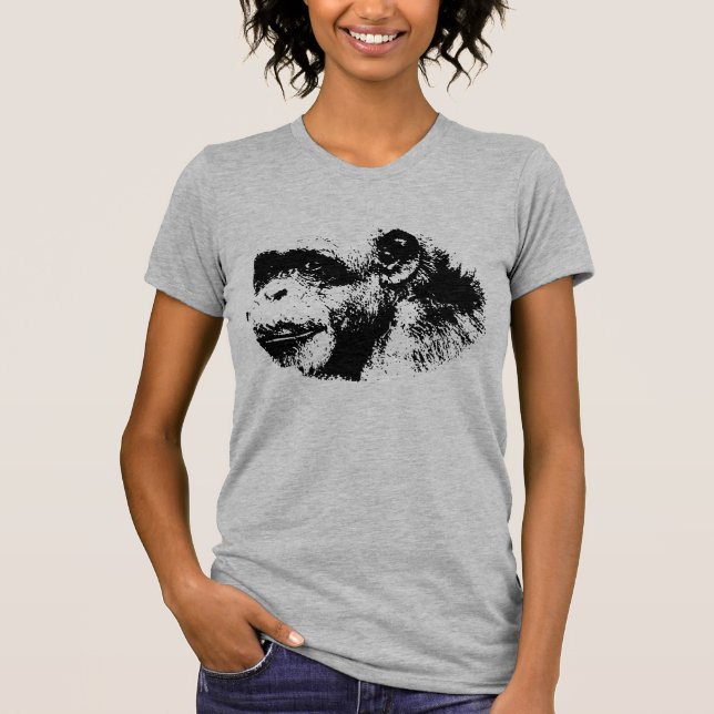 Pop Chimpanze Art T-Shirt (Vorderseite)