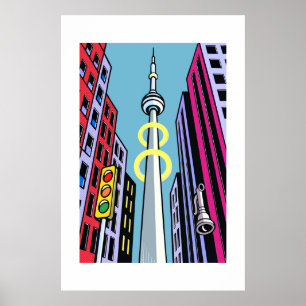 Pop City Skyline – Urbaner Turm Poster