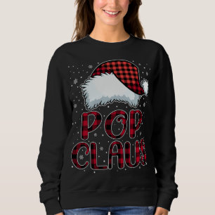 Pop Claus Merry Christmas Buffalo Kariert Red Sant Sweatshirt