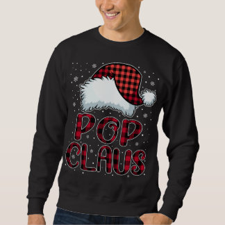 Pop Claus Merry Christmas Buffalo Kariert Red Sant Sweatshirt