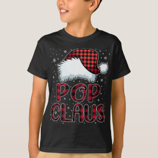 Pop Claus Merry Christmas Buffalo Kariert Red Sant T-Shirt