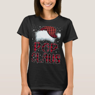 Pop Claus Merry Christmas Buffalo Kariert Red Sant T-Shirt