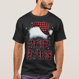 Pop Claus Merry Christmas Buffalo Kariert Red Sant T-Shirt
