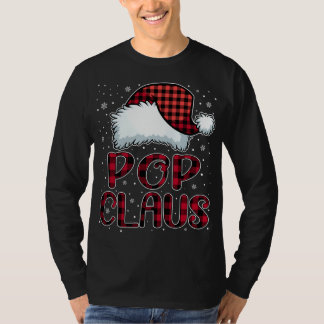 Pop Claus Merry Christmas Buffalo Kariert Red Sant T-Shirt