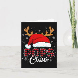Pop Claus Weihnachtsmannmütze Reindeer Red Kariert Karte