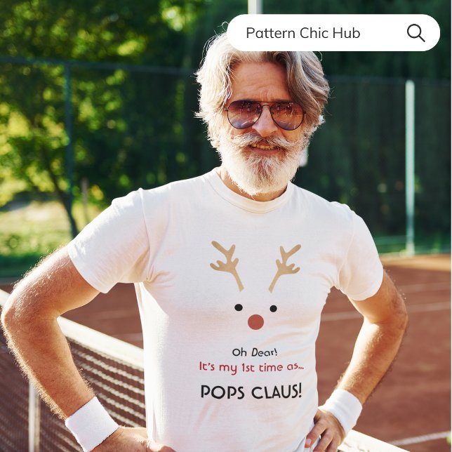Pop Claus White Modern Family Christmas T-Shirt (Von Creator hochgeladen)