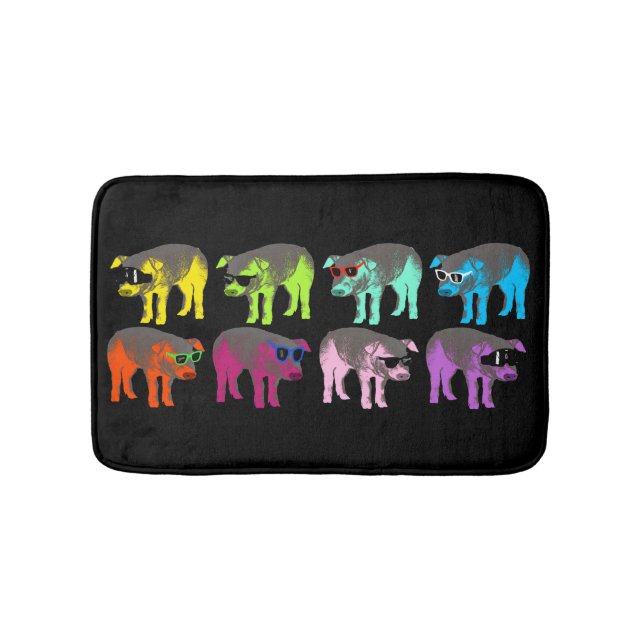 Pop Colors Chinese Pig Year Zodiac Bath Mat Badematte (Vorderseite)